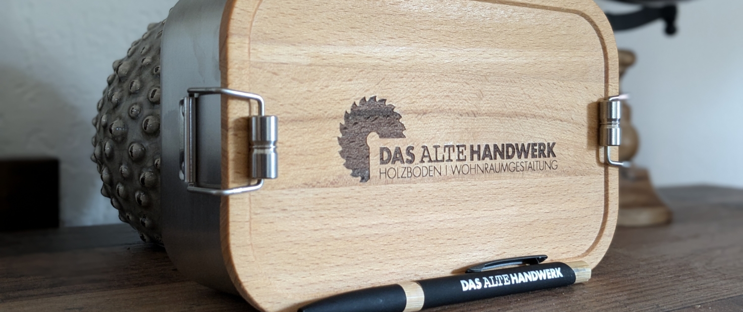 Lunchbox und Kugelschreiber Das alte Handwerk Personalisierte Geschenke Awesome Letters Beverungen